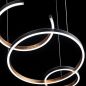 Preview: Hug pendant lamp with 3 connected rings outside black, inside copper leaf